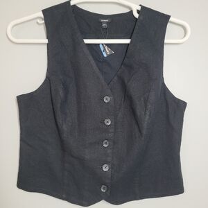 Express Black Women Button-Up Vest - Large NWT